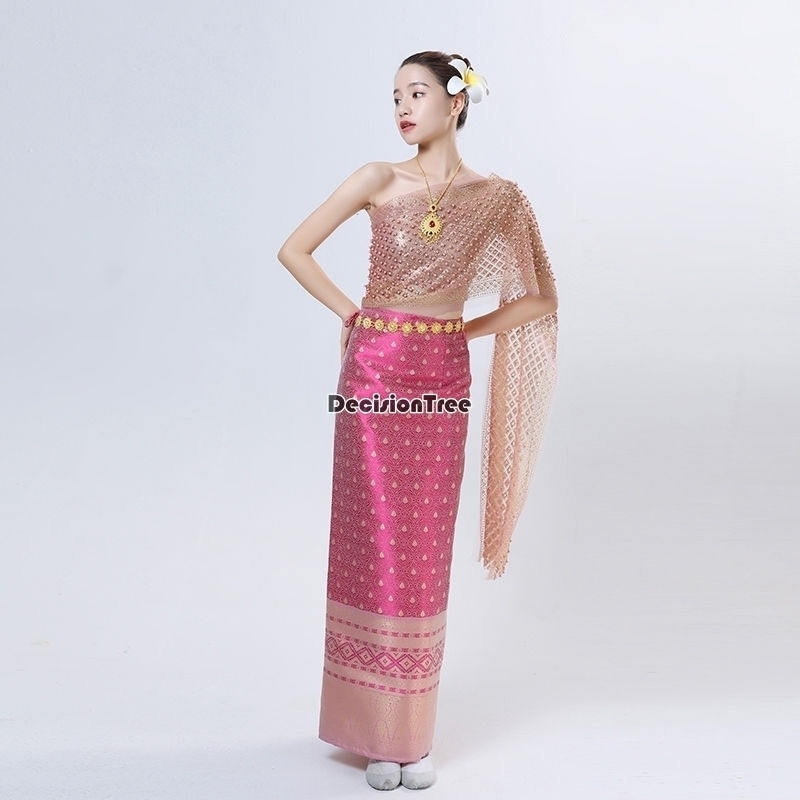 Batik Sarong Wrap - 2026 geleneksel Tayland kıyafetleri dalgalı desenli