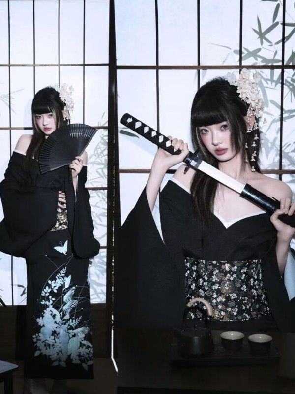 Ethnic Fashion Shoot - Geleneksel Japon Kimono Tarzı Bornoz Elbise