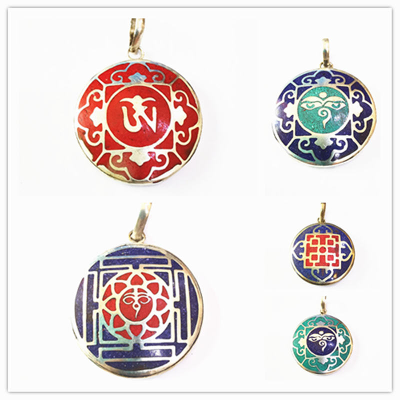 Ethnic Fashion Com - Tibet Beyaz Metal Bakır Mandala Muska